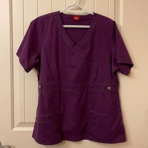 USED eggplant dickies gen flex scrub TOP